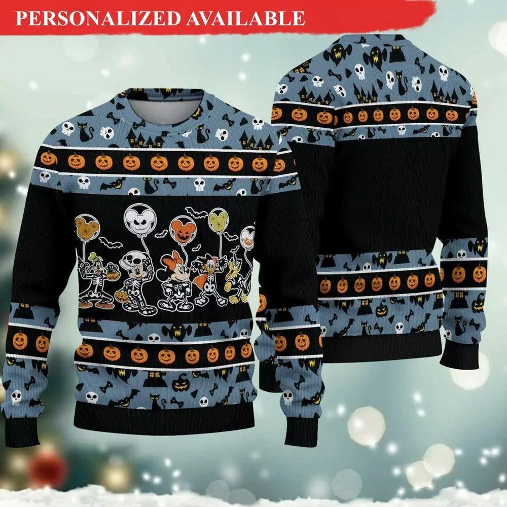 Horror Disney Mickey Mouse Celebrate Halloween Christmas Limited 3d ugly sweatshirt