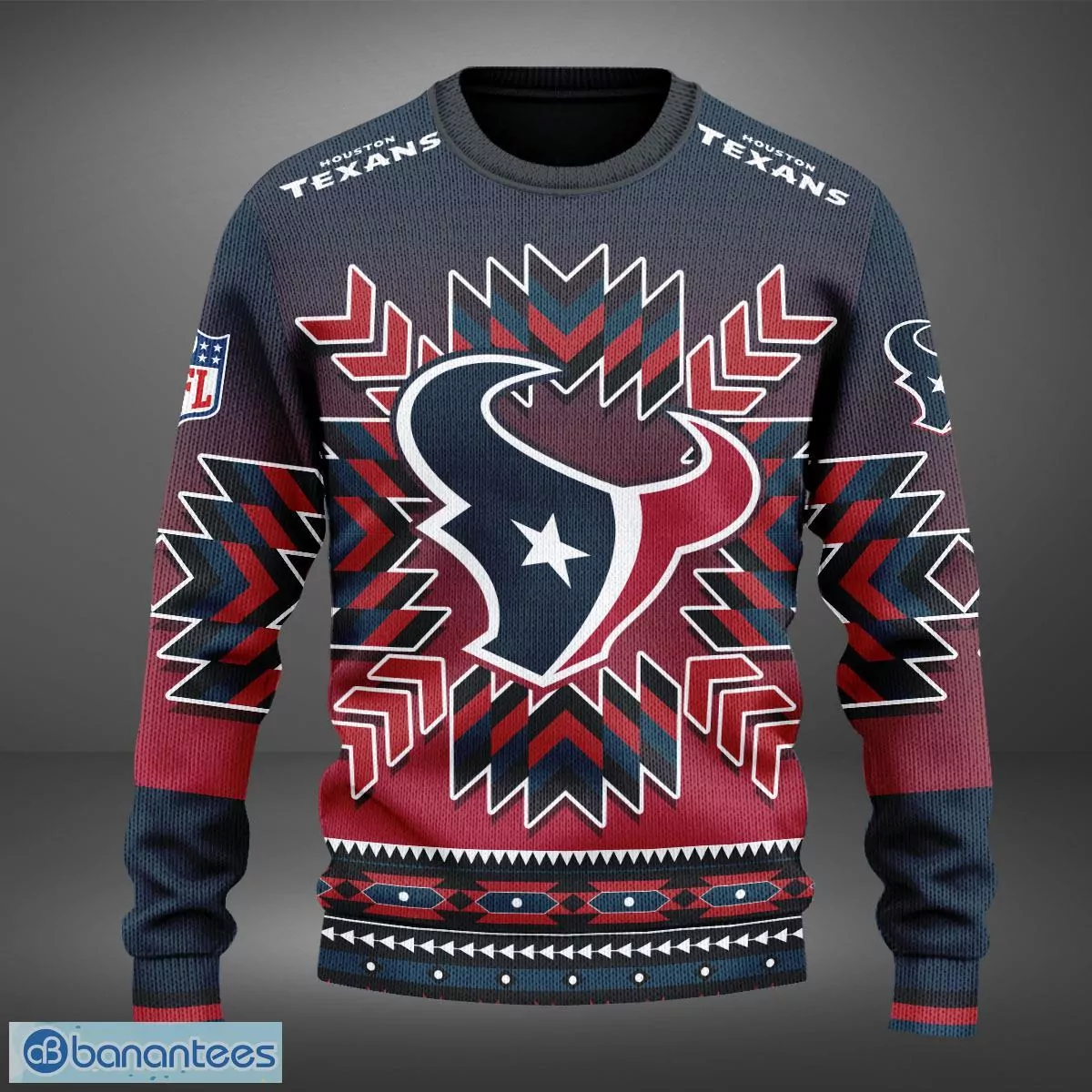Houston Texans Christmas Pattern Cabin For Men And Women Gift Fans Holidays 3d ugly sweatshirt