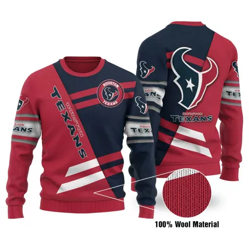 Houston Texans Christmas Pattern Cabin For Men And Women Gift Fans Holidays 3d ugly sweatshirt
