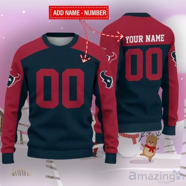 Houston Texans NFL Custom Name Christmas 3d ugly sweatshirt