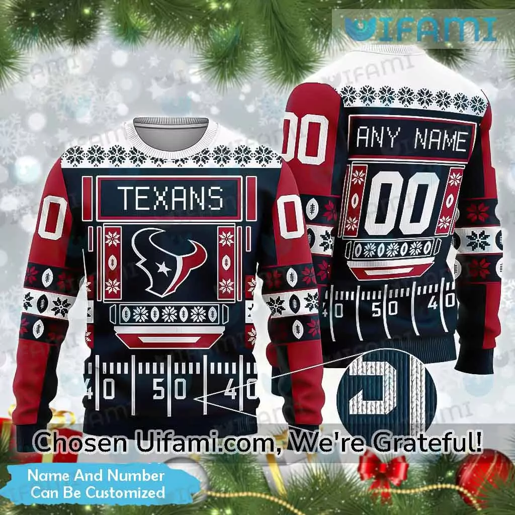 Houston Texans NFL Custom Name Christmas 3d ugly sweatshirt