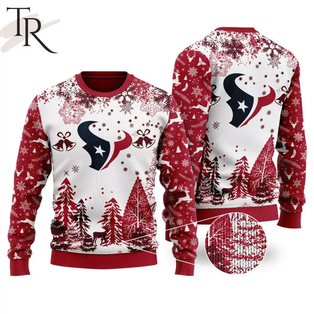 Houston Texans NFL Custom Name Christmas 3d ugly sweatshirt