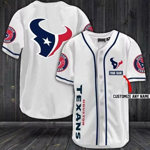 Houston Texans NFL Personalized Custom Name Baseball 3d Baseball Shirt