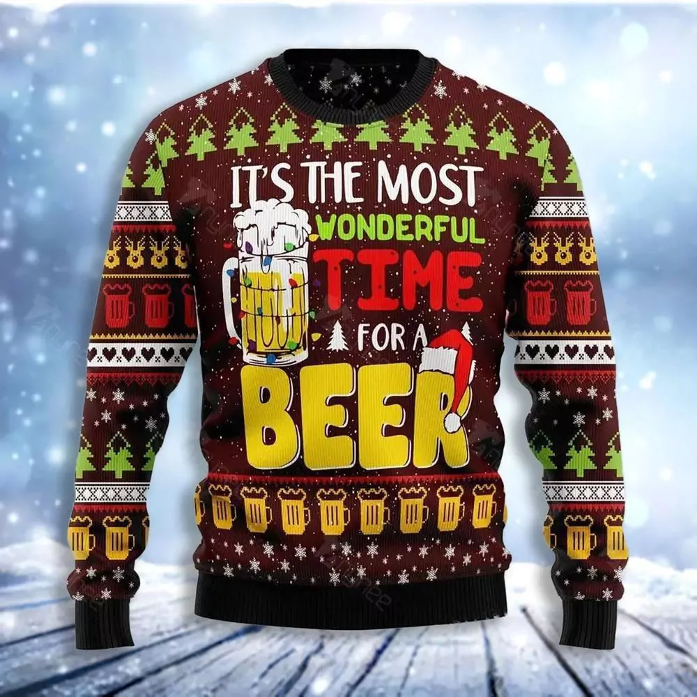 It Is The Most Wonderful Occasion For A Beer Christmas Limited 3d ugly sweatshirt