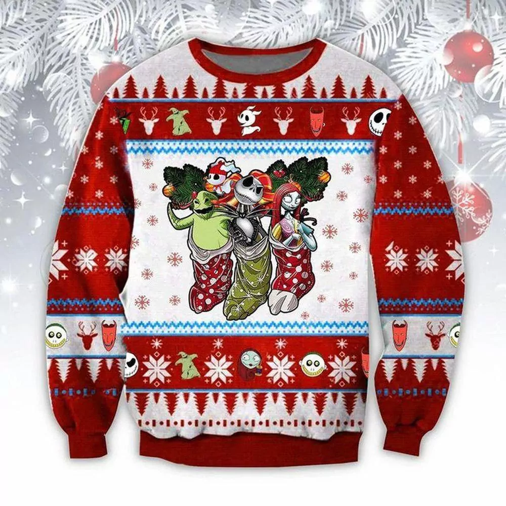 Jack And Zero Nightmare Before Christmas 252 Limited 3d ugly sweatshirt