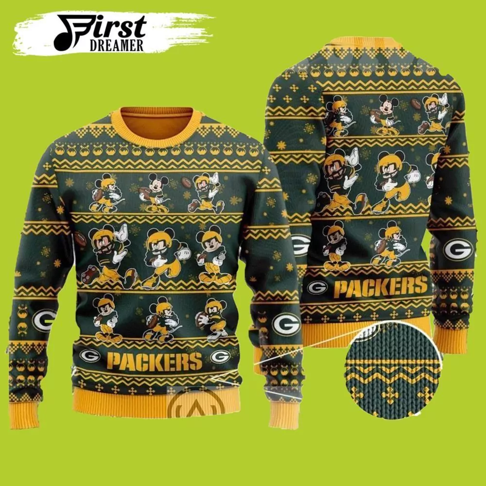 Jack Skellington Party Green Bay Packers Christmas Awesome 3d ugly sweatshirt