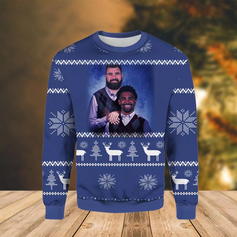 Jason Kelce Philadelphia Eagles Cartoon Christmas Awesome 3d ugly sweatshirt