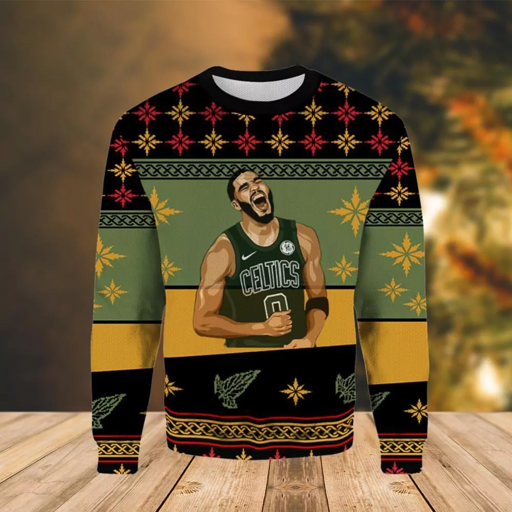 Jayson Tatum Boston Celtics Art Boston Celtics Christmas 3d ugly sweatshirt