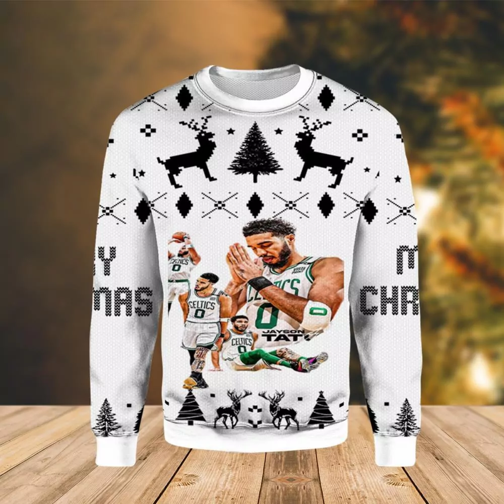 Jayson Tatum Boston Celtics Art Boston Celtics Christmas 3d ugly sweatshirt