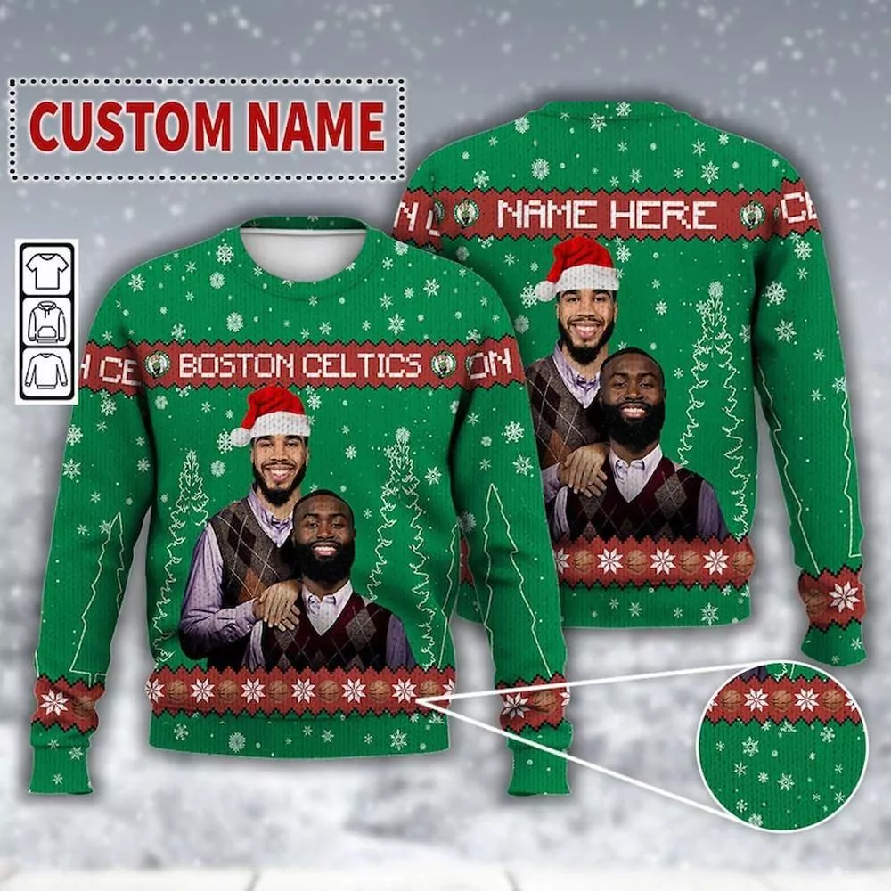 Jayson Tatum Boston Celtics Art Boston Celtics Christmas 3d ugly sweatshirt