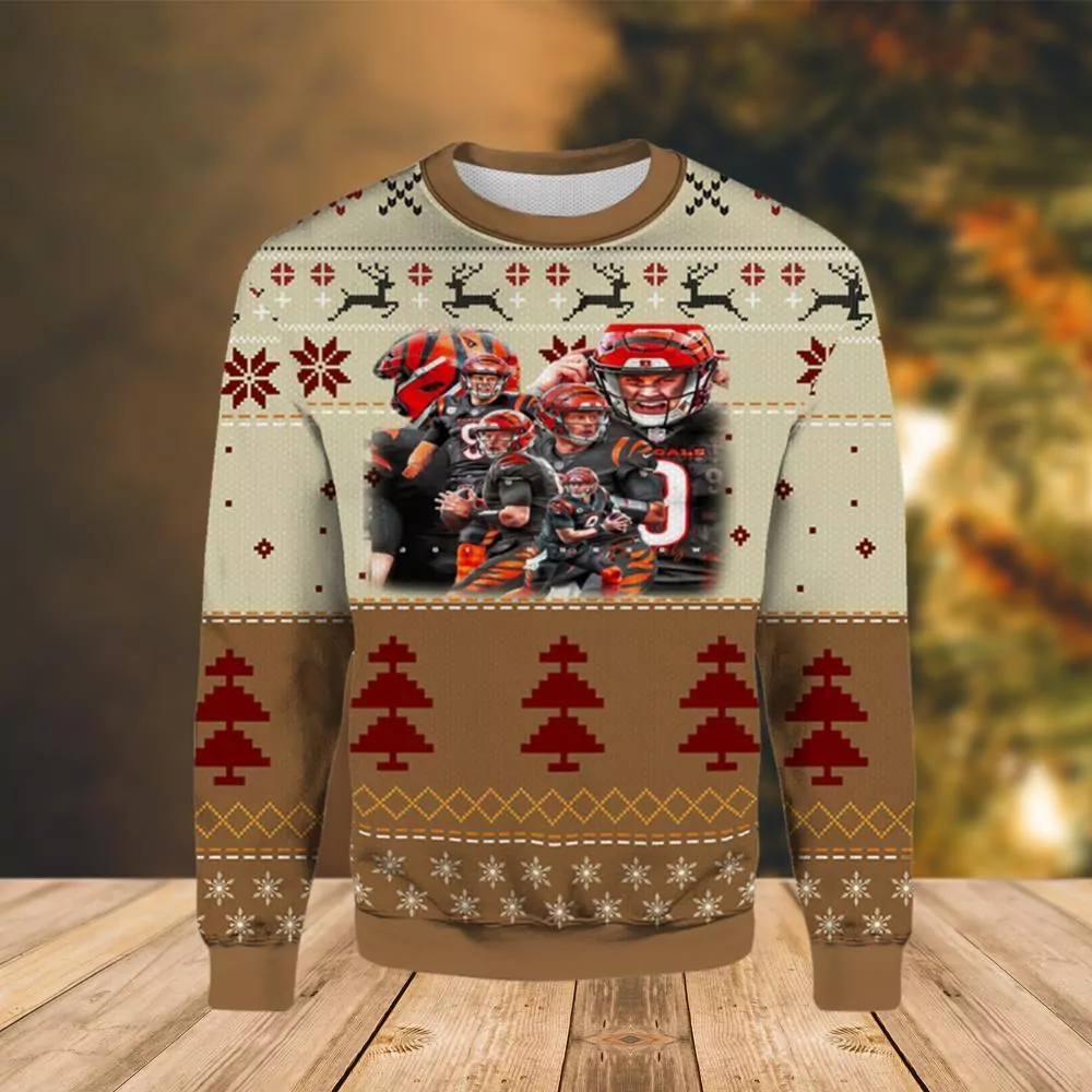 Joe Burrow Cincinnati Bengals Christmas Awesome 3d ugly sweatshirt
