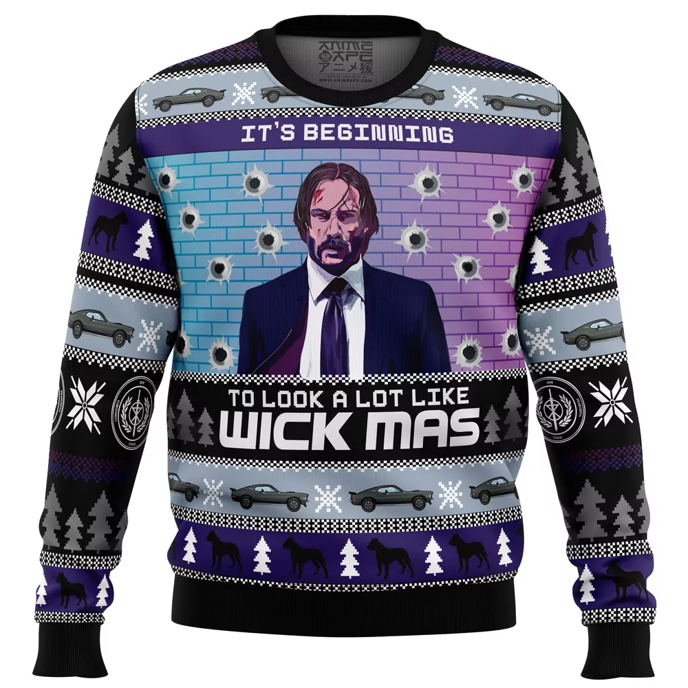 John Wick Christmas Holiday 3d ugly sweatshirt