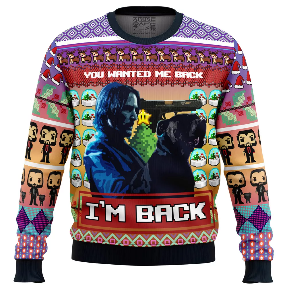 John Wick Christmas Holiday 3d ugly sweatshirt