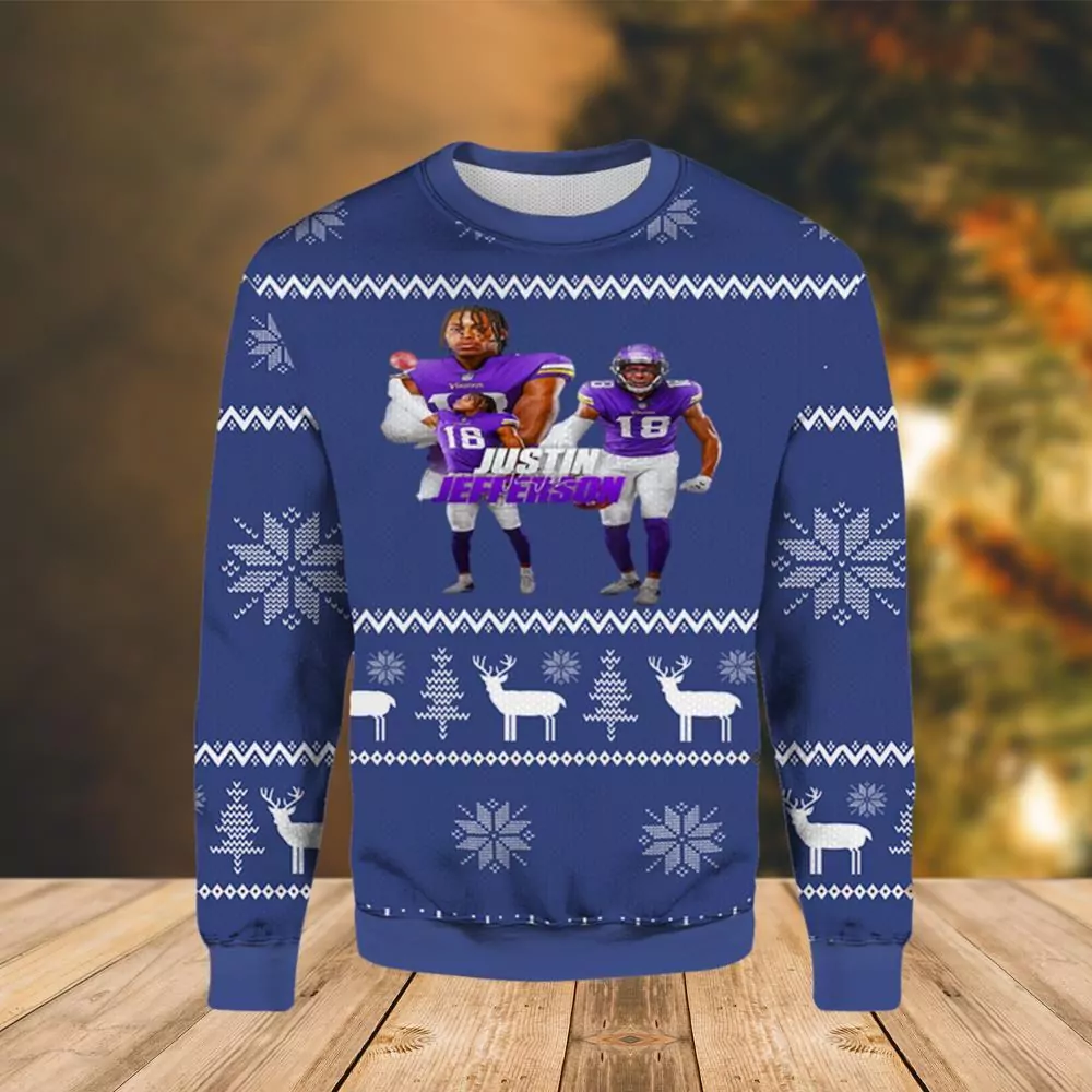 Justin Jefferson Minnesota Vikings Nfl Football Limited 3d ugly sweatshirt