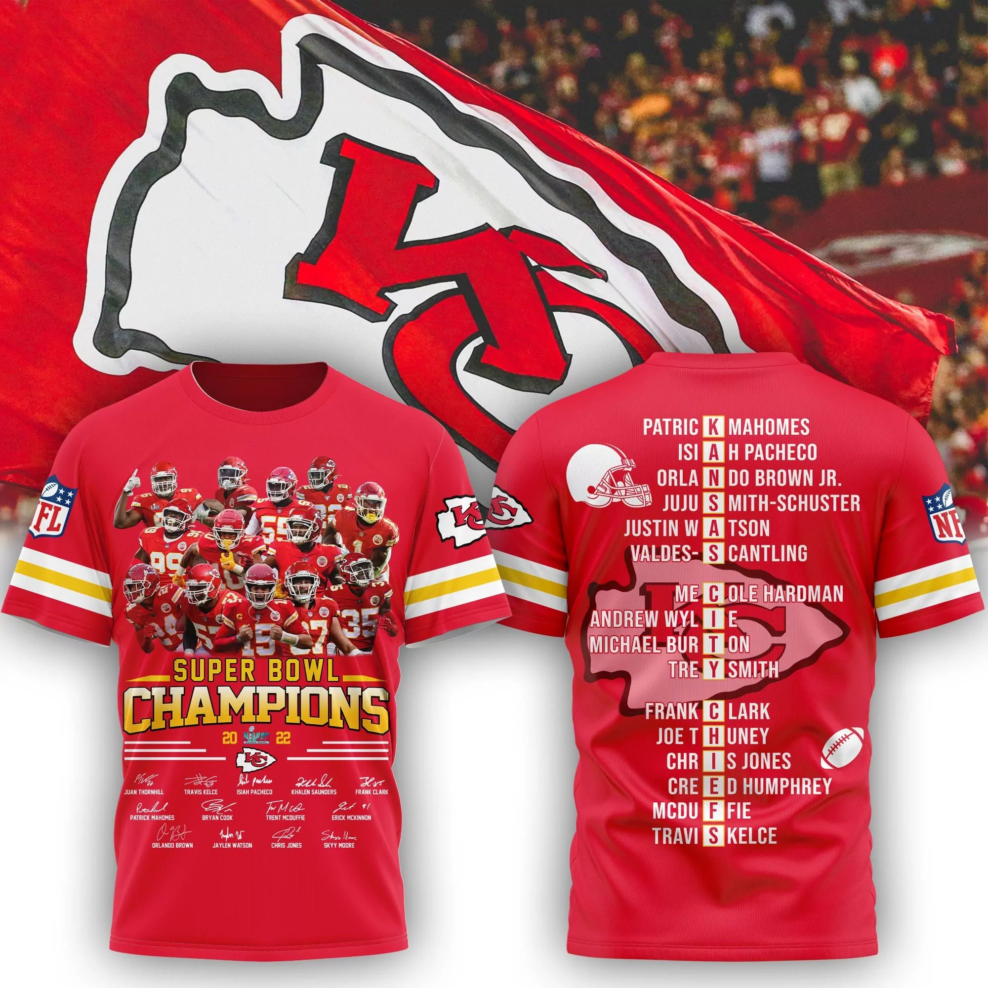 Justin Watson Kansas City Chiefs American Football Conference Champions s 3d tshirt