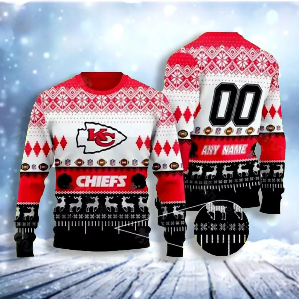 Kansas City Chiefs Championship Spirit Christmas 3d ugly sweatshirt
