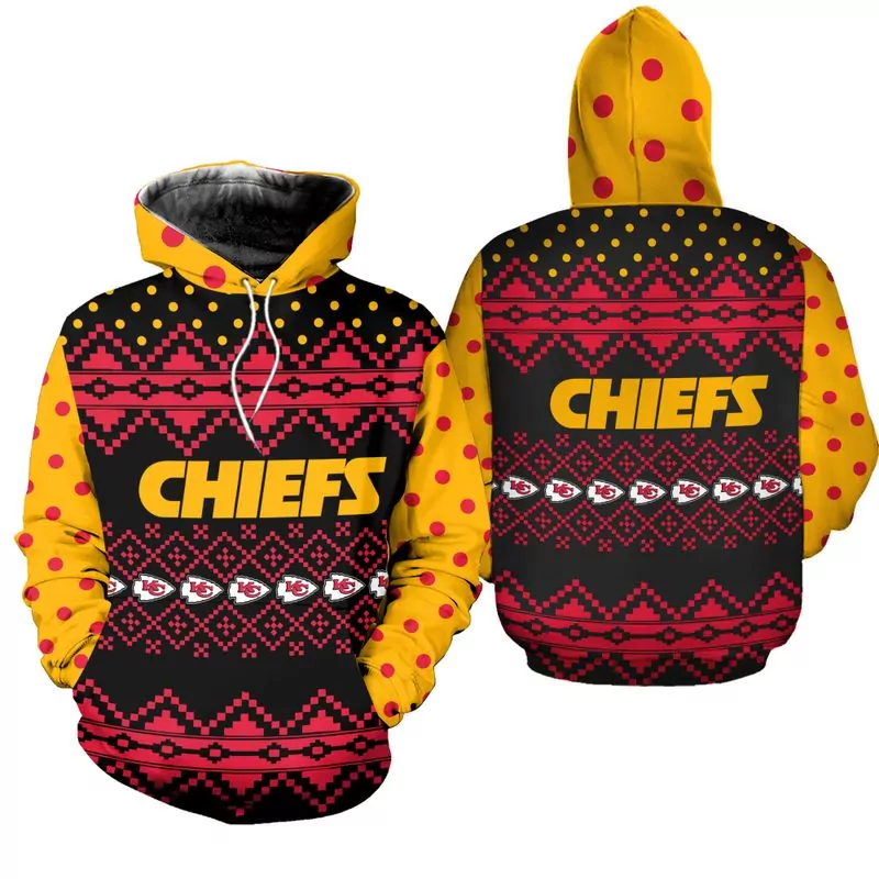 Kansas City Chiefs Christmas Pattern Zip Up 39910 3d