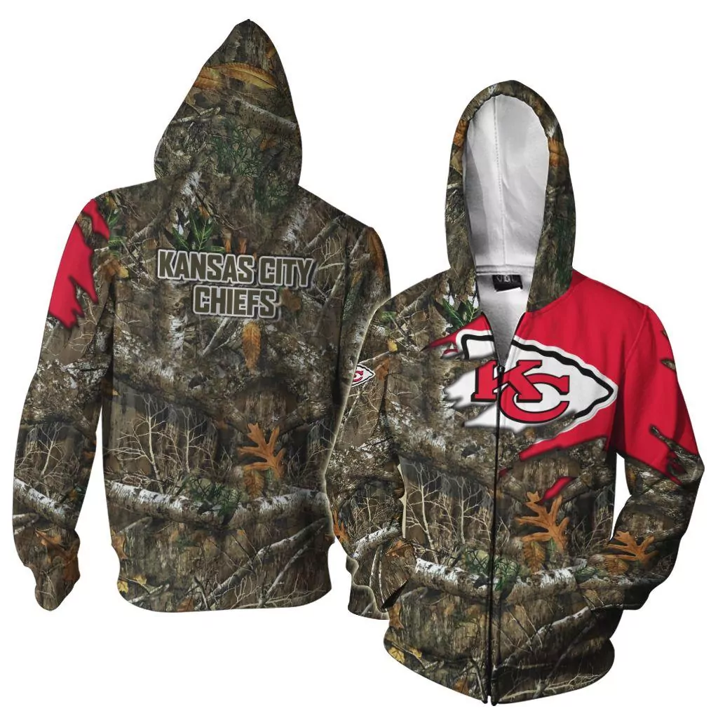 Kansas City Chiefs Christmas Pattern Zip Up 39910 3d