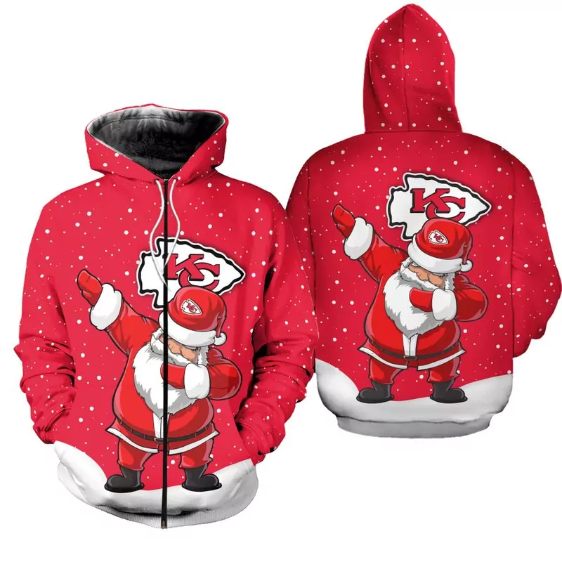 Kansas City Chiefs Christmas Pattern Zip Up 39910 3d