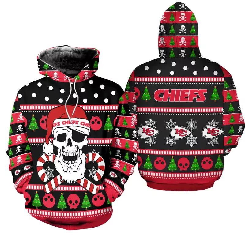 Kansas City Chiefs Christmas Santa Skull Patterns 54910 3d