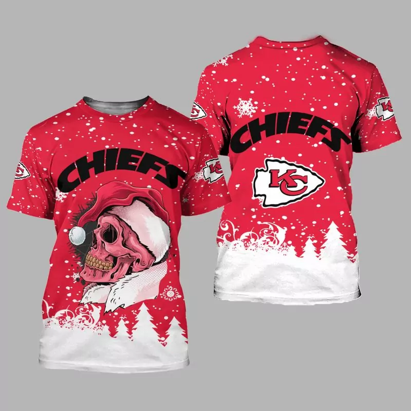 Kansas City Chiefs Christmas Skull Limited Edition Unisex s 32710 3d tshirt