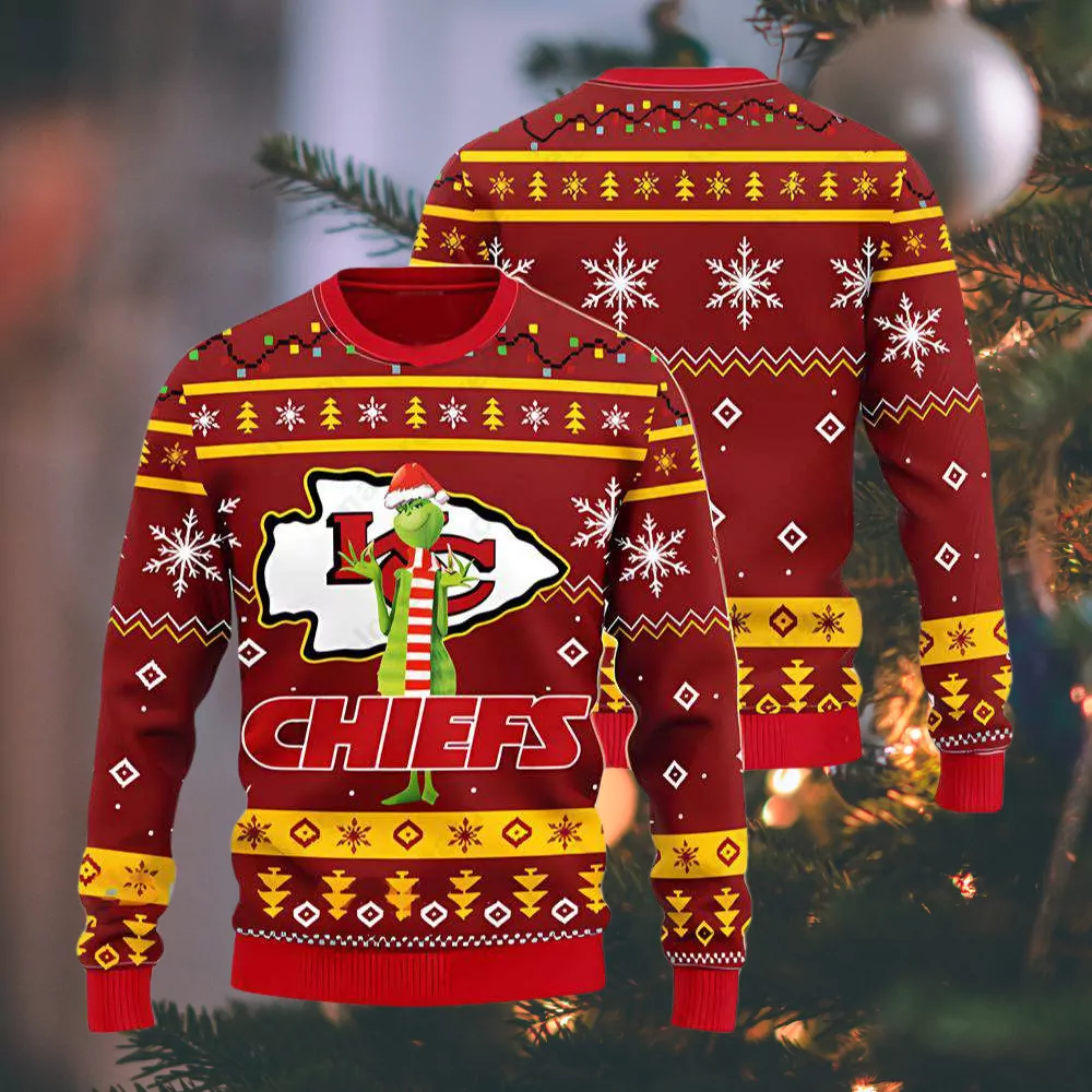 Kansas City Chiefs Cute The Snoopy Show Football Helmet Christmas 3d ugly sweatshirt