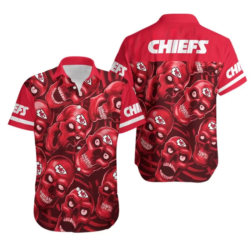 Kansas City Chiefs Dangerous Smiling Skull Hawaii and Shorts Summer 06610 3d hawaiian Shirt