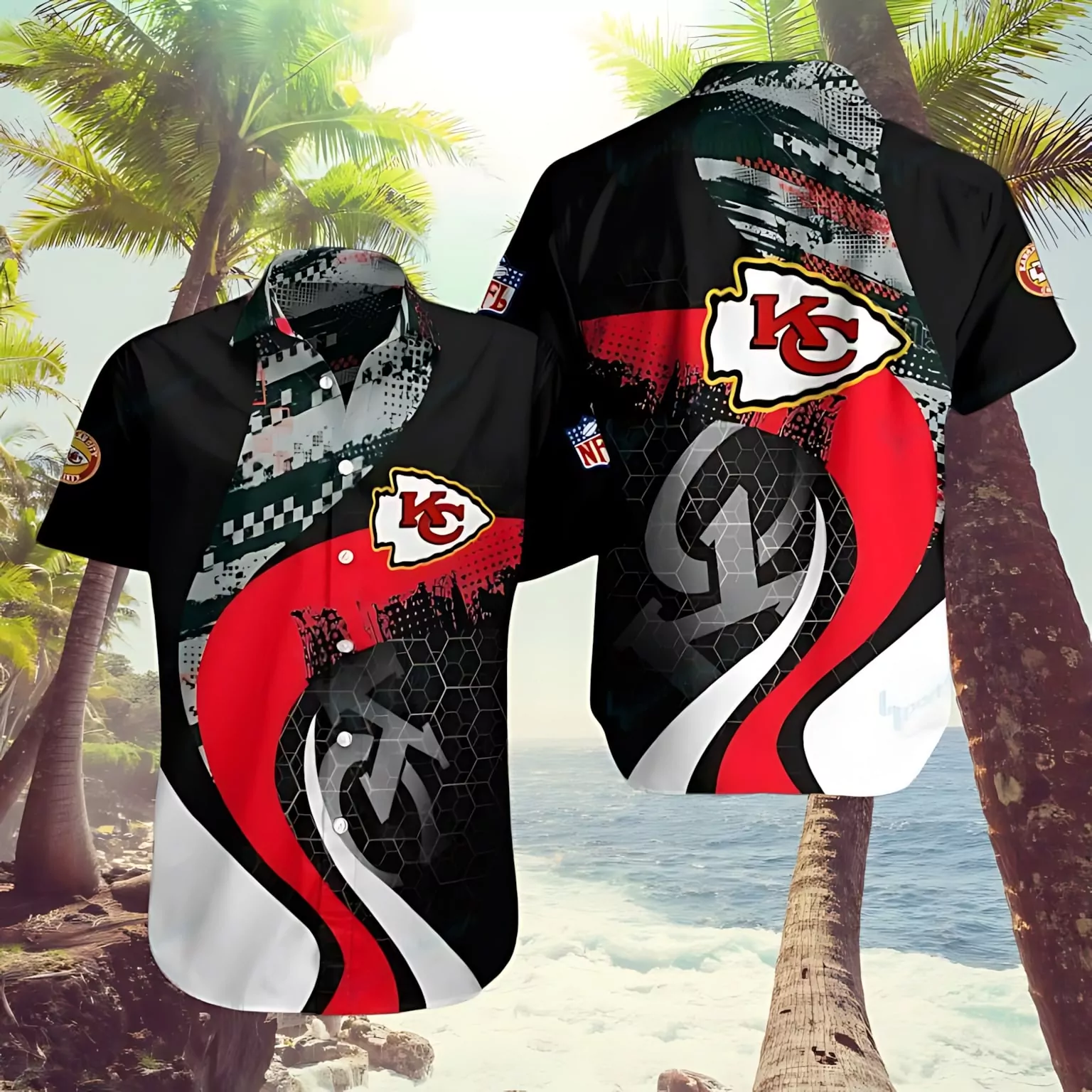 Kansas City Chiefs Digital Camo Hex Hawaiian 3d hawaiian Shirt