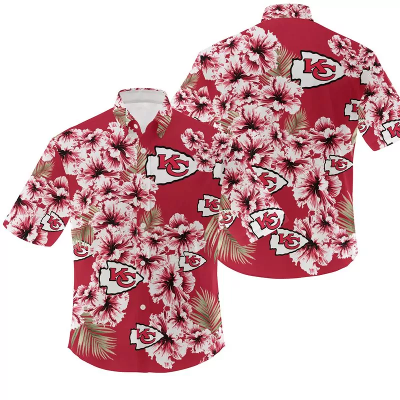Kansas City Chiefs Flower and Logo Hawaiian and Shorts Summer 07310 3d hawaiian Shirt