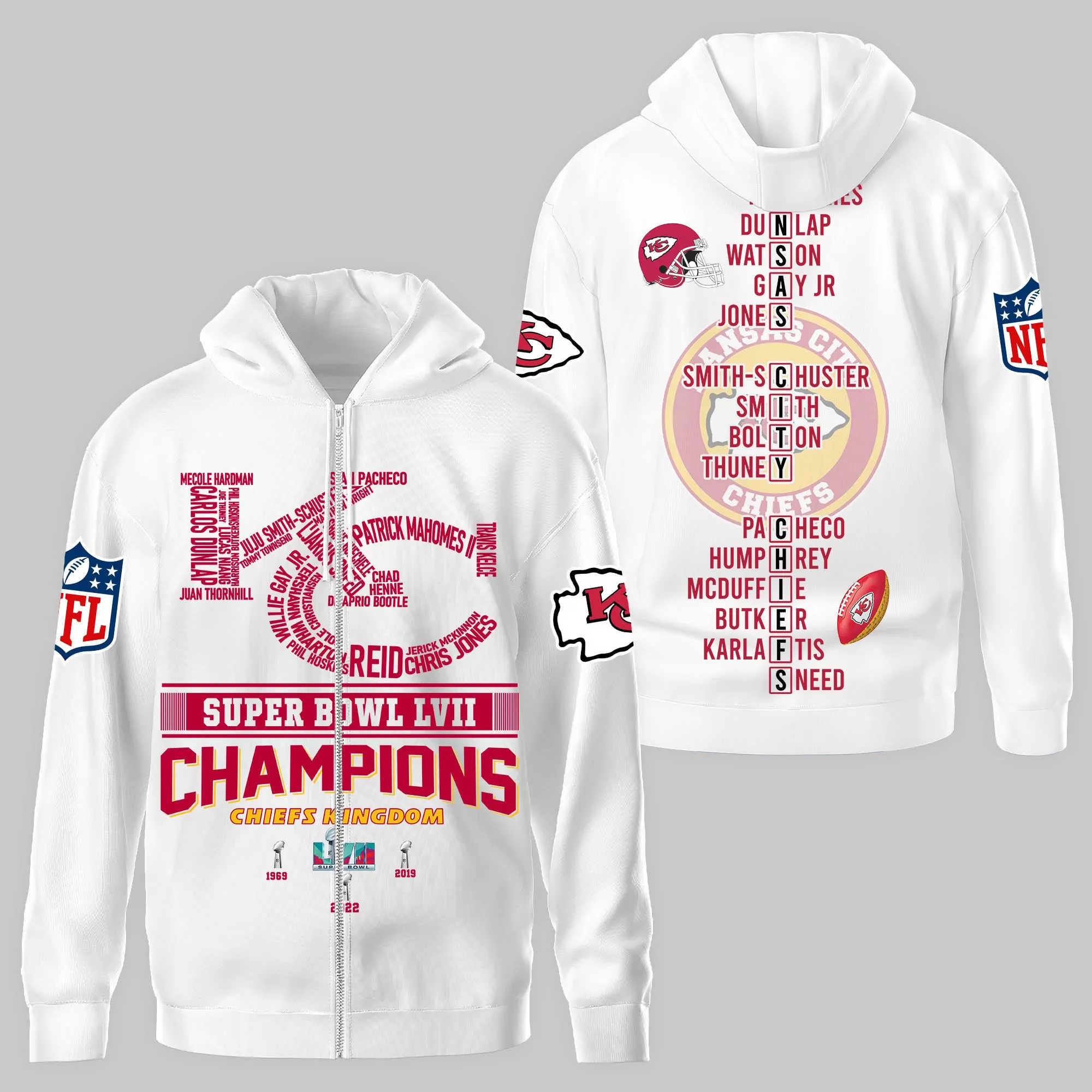 Kansas City Chiefs Funny Christmas Reindeer Limited Edition Zip 55110 3d