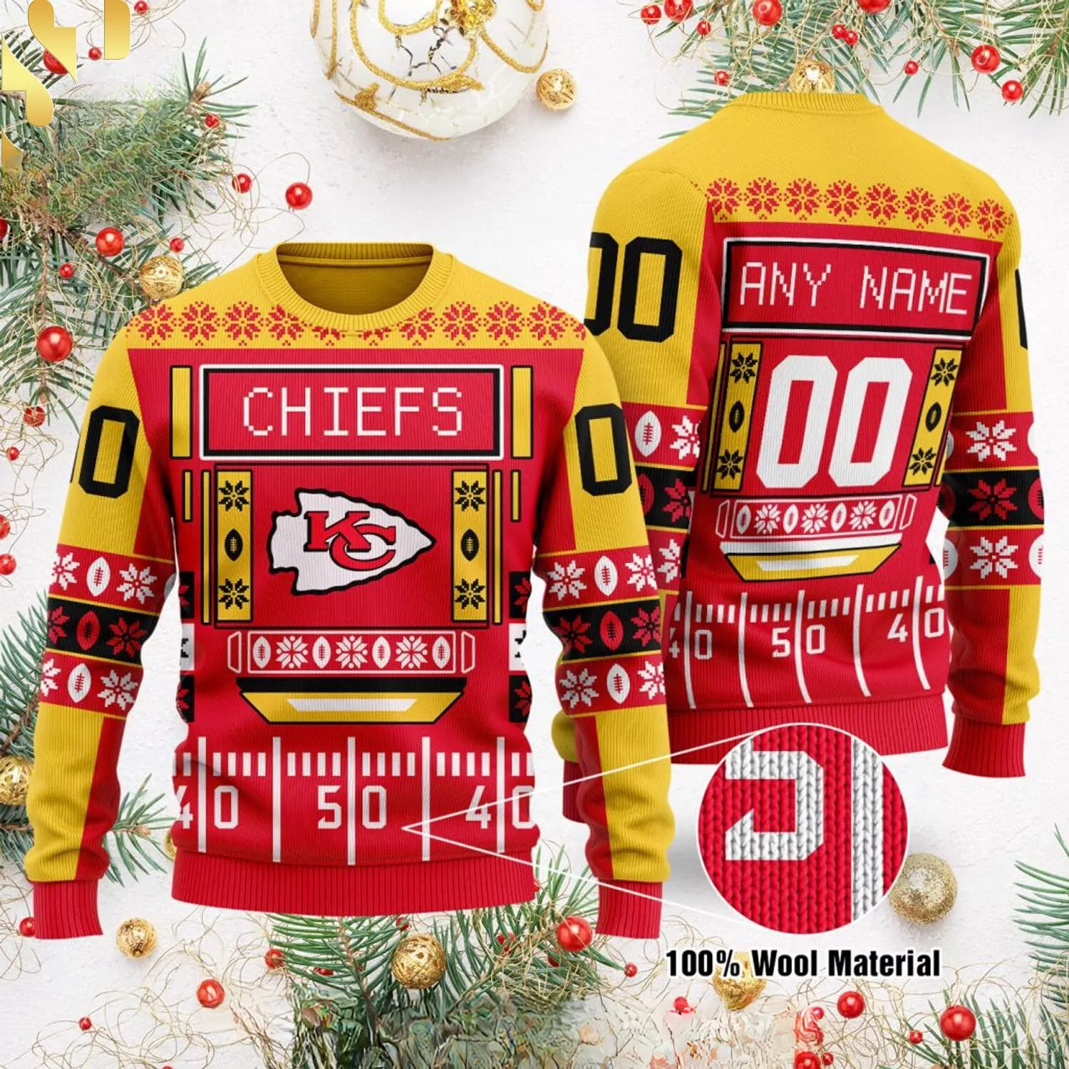 Kansas City Chiefs Game Day Scoreboard Christmas 3d ugly sweatshirt