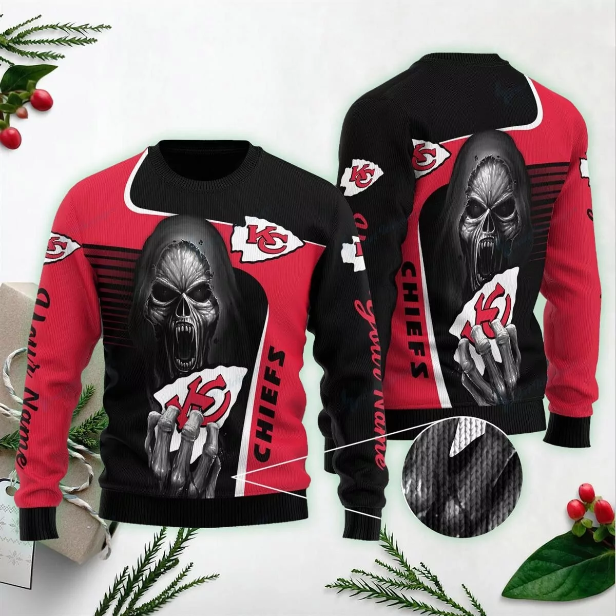Kansas City Chiefs Game Day Scoreboard Christmas 3d ugly sweatshirt