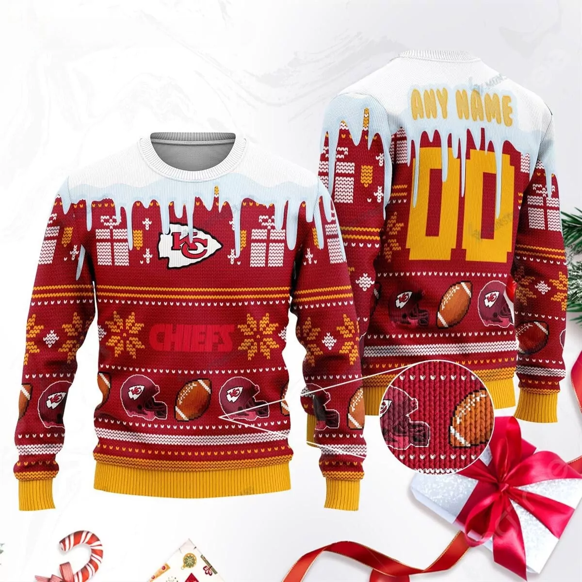 Kansas City Chiefs Game Day Scoreboard Christmas 3d ugly sweatshirt