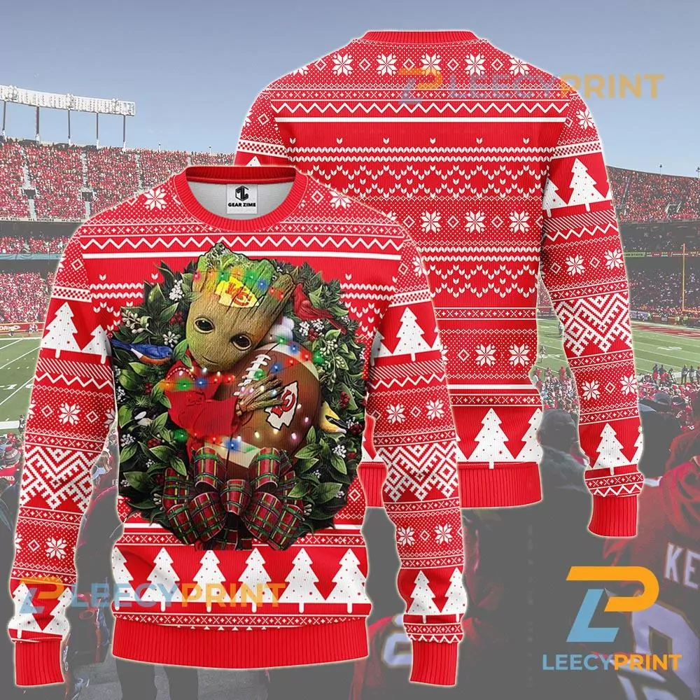 Kansas City Chiefs Gnome Christmas Black 3d ugly sweatshirt