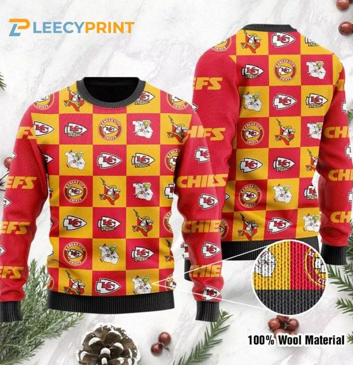 Kansas City Chiefs Gnome Christmas Black 3d ugly sweatshirt