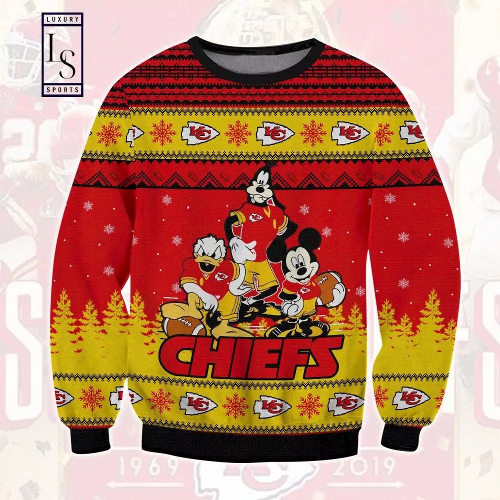 Kansas City Chiefs Grateful Dead Skull And Bears Wool Christmas 3d ugly sweatshirt