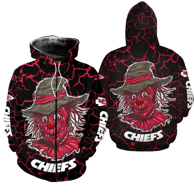 Kansas City Chiefs Halloween Scarecrow Edition Unisex Zip Up 26710 3d