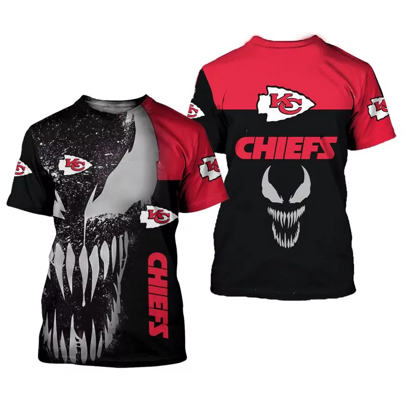 Kansas City Chiefs Men's And Women's All Over Print Red s 3d tshirt