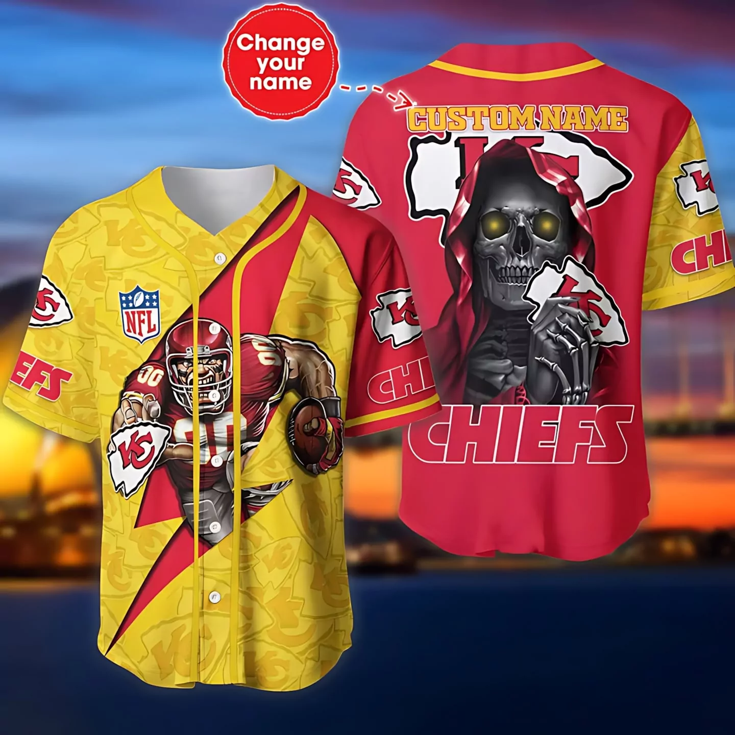Kansas City Chiefs Muscle Power Custom Baseball 3d Baseball Shirt