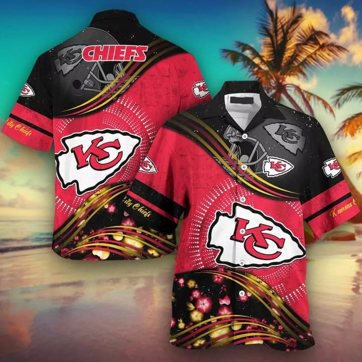 Kansas City Chiefs Night Lights Hawaiian 3d hawaiian Shirt