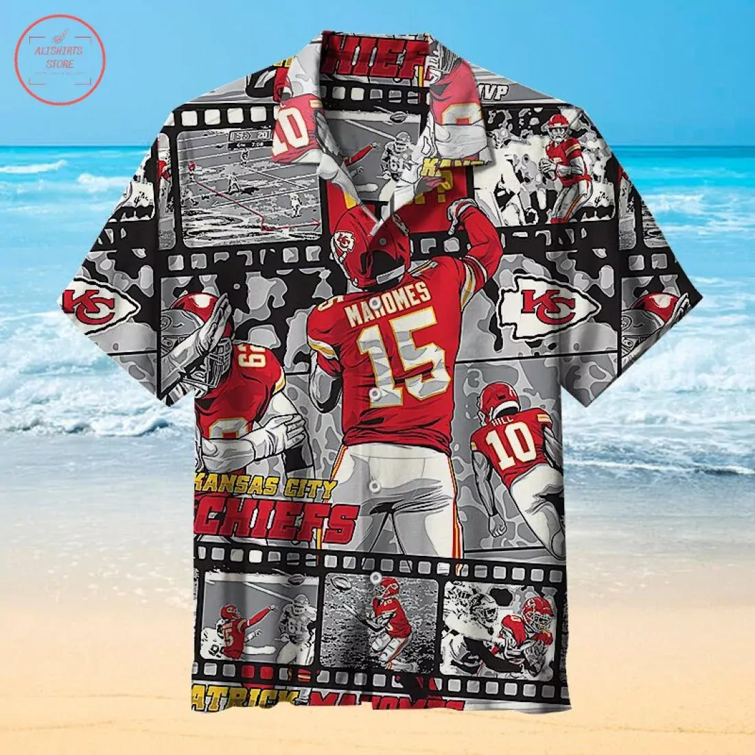 Kansas City Chiefs Palm Oasis Hawaiian 3d hawaiian Shirt