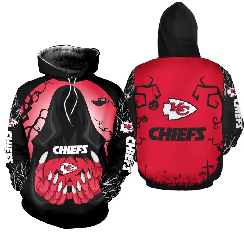 Kansas City Chiefs Skull And Flowers Zip Up 23010 3d