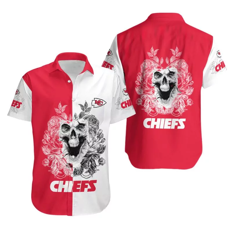 Kansas City Chiefs Skull Hawaiian and Shorts Summer 04910 3d hawaiian Shirt
