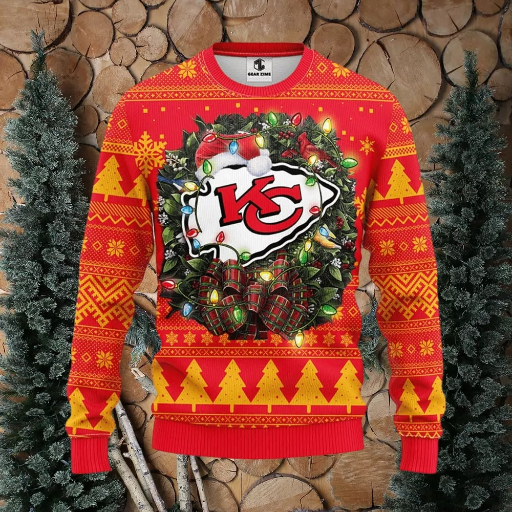 Kansas City Chiefs Snoopy The Peanuts Friends Christmas 3d ugly sweatshirt