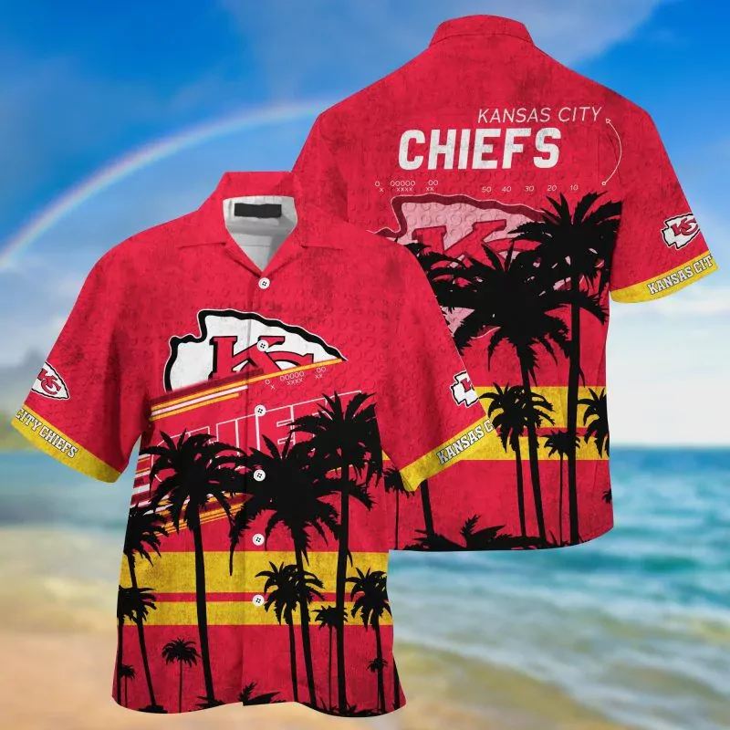 Kansas City Chiefs Sunset Palm Edition Hawaiian 3d hawaiian Shirt