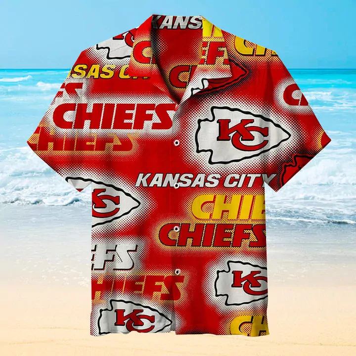Kansas City Chiefs Sunset Palms Hawaiian 3d hawaiian Shirt