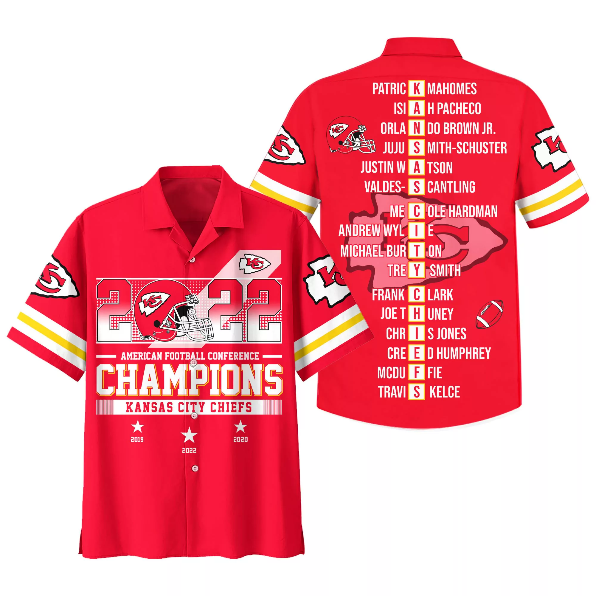 Kansas City Chiefs Super Bowl LVII Champions Hawaiian 3d hawaiian Shirt