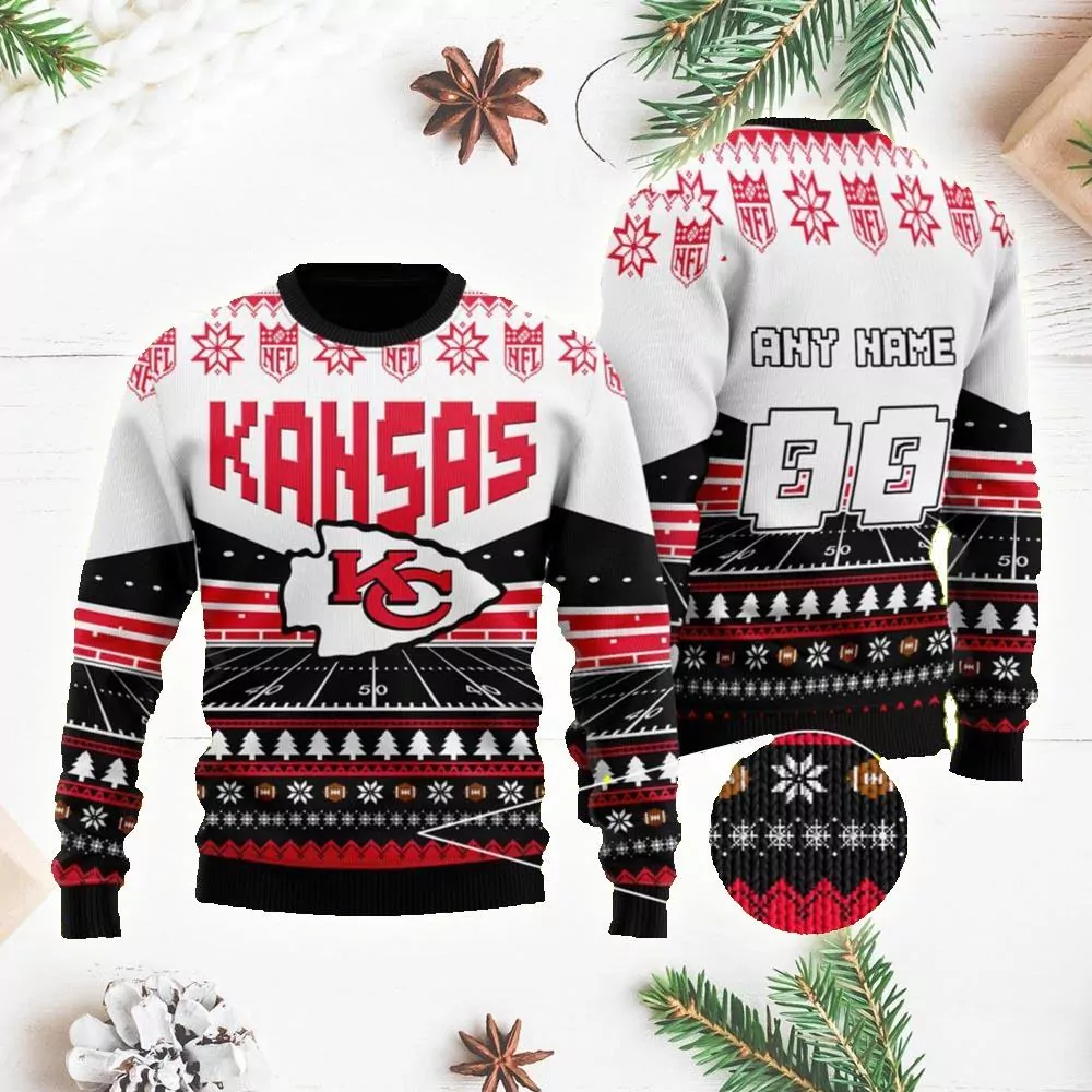 Kansas City Chiefs The Grinch Gift For Fan Wool Christmas 3d ugly sweatshirt