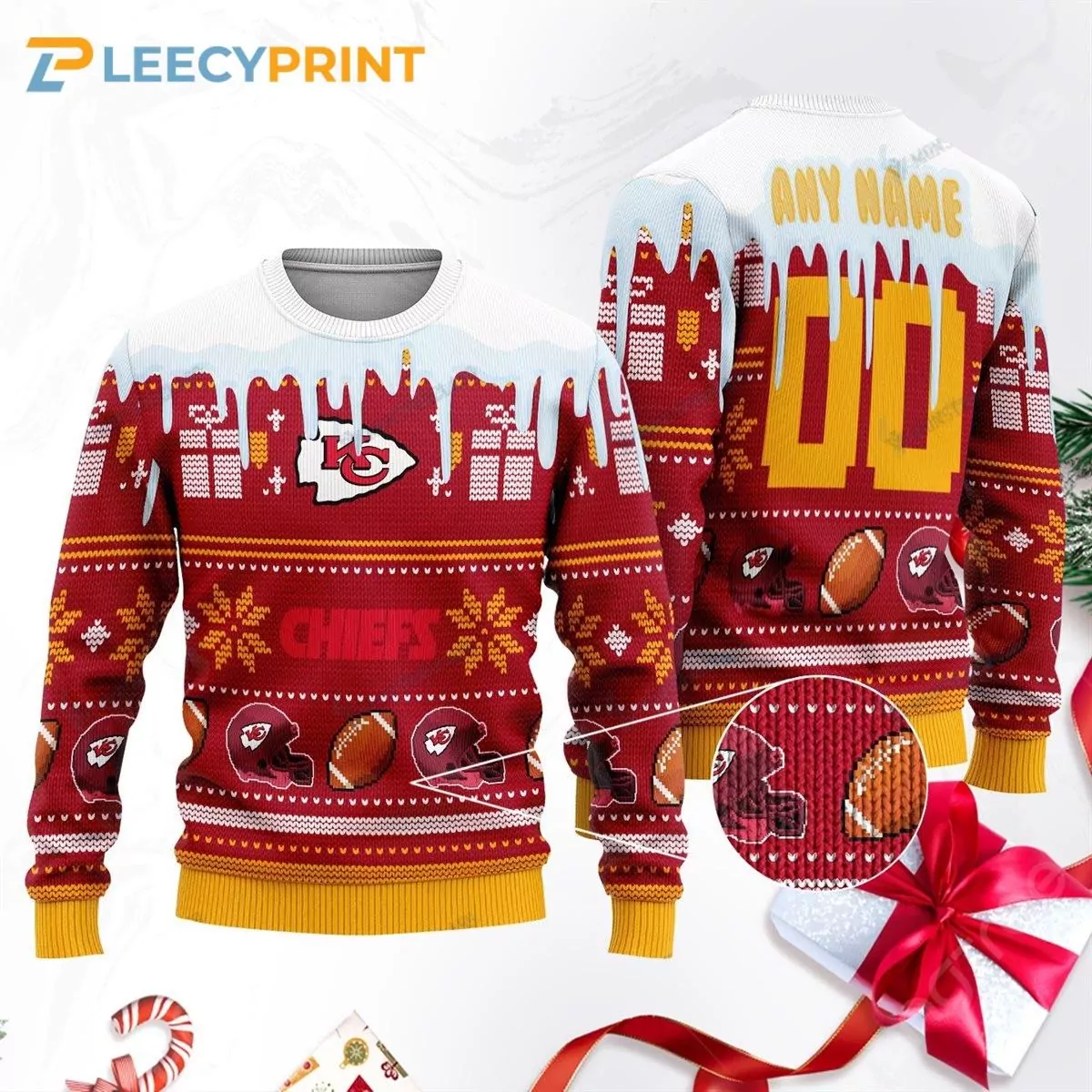 Kansas City Chiefs The Grinch Gift For Fan Wool Christmas 3d ugly sweatshirt