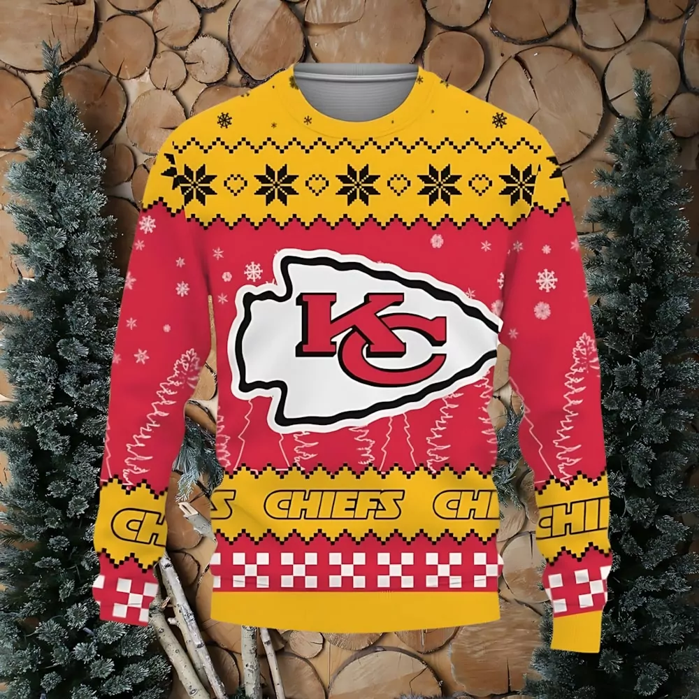 Kansas City Chiefs The Grinch Gift For Fan Wool Christmas 3d ugly sweatshirt